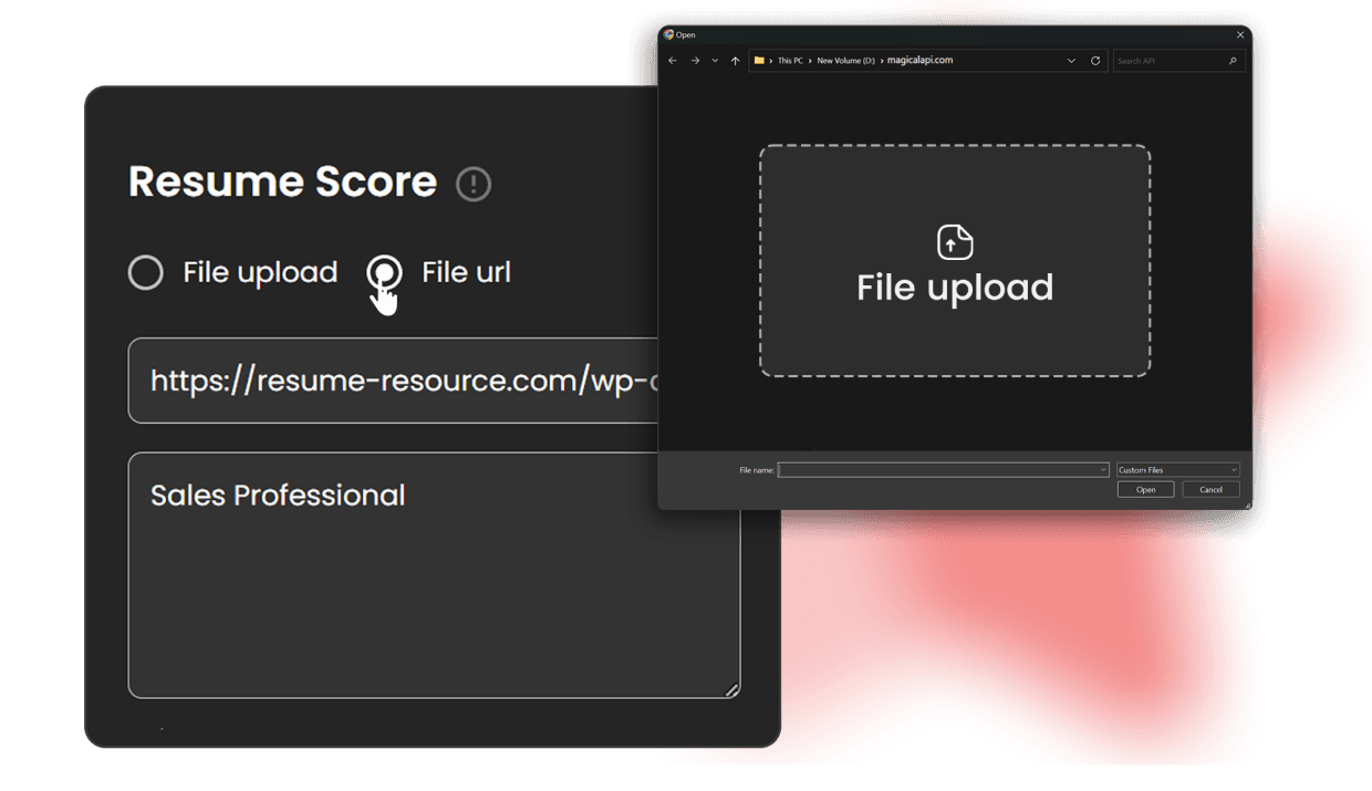 Upload Your Resume and Job Description to Magical Resume score