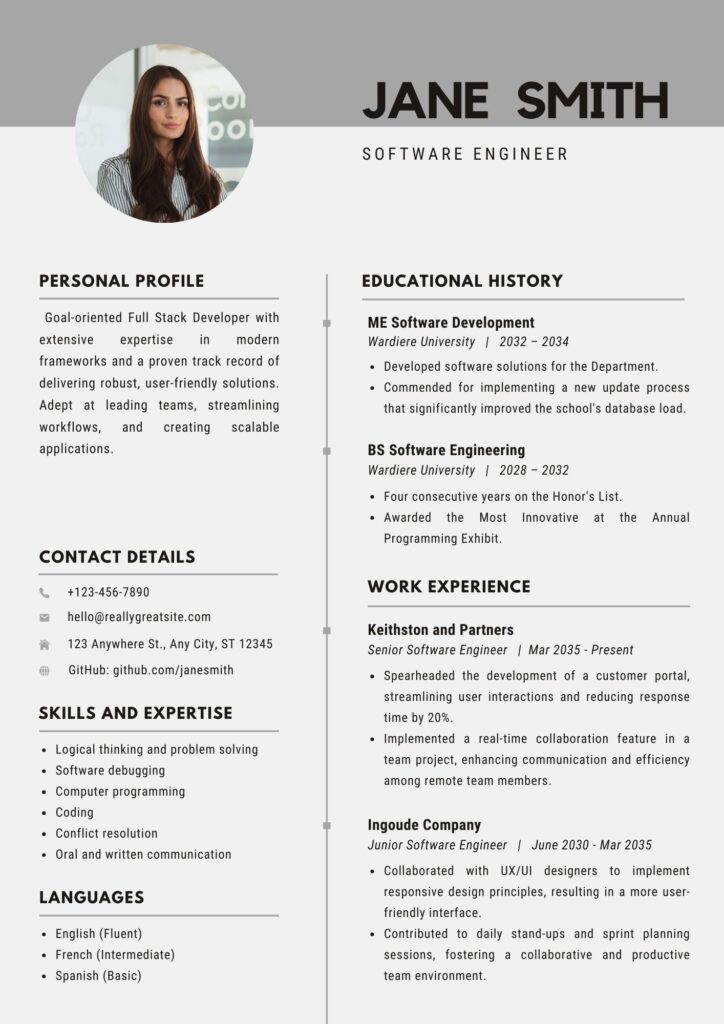 Complete Resume Example Software Developers