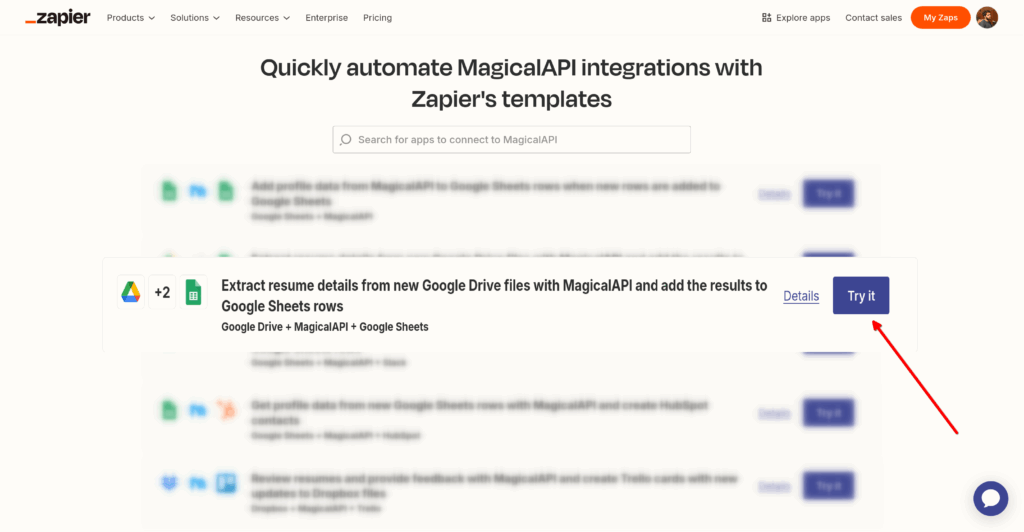 Create a Zap with the Template