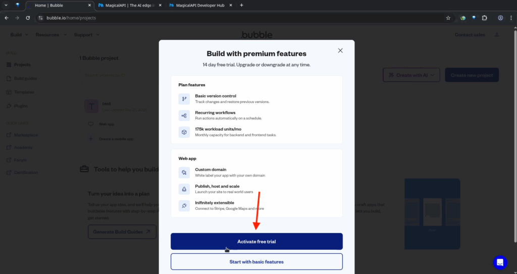 Activating the Free Trial