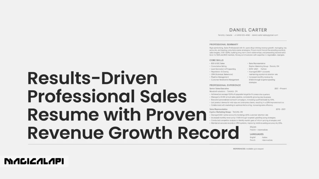Professional Sales Resume
