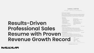 Professional Sales Resume