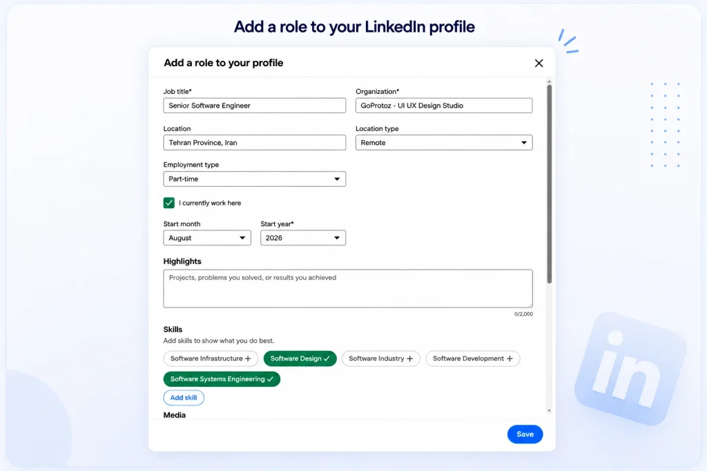 add promotion on LinkedIn